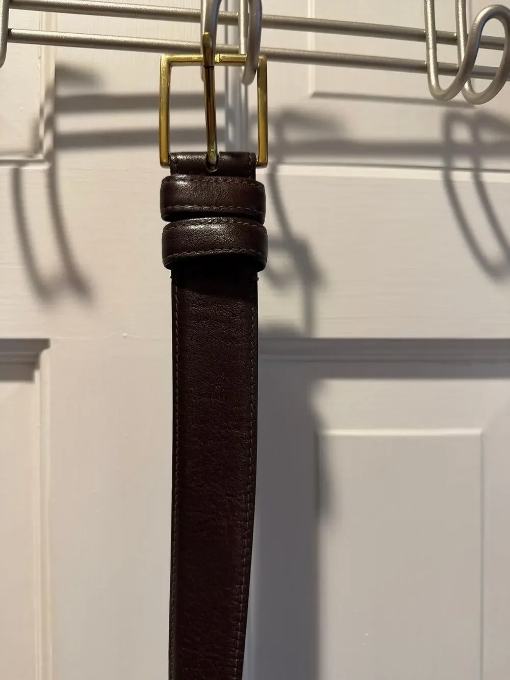 VTG Brooks Brothers Classic Brown Leather Dress Belt Style 1135 Size 40  Brass